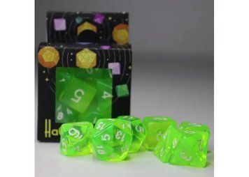 Набір кубиків - Transparent 7 Dice Set - Light green (7 шт.), Зелений