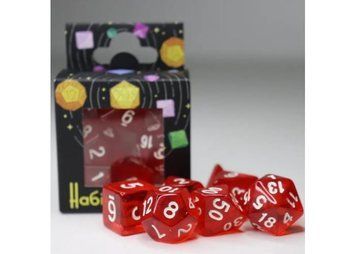 Набір кубиків - Transparent 7 Dice Set - Red (7 шт.), Червоний