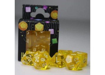 Набір кубиків - Transparent 7 Dice Set - Yellow (7 шт.), Жовтий