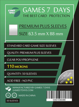 Протектори для карт G7D (63,5 x 88) 50 шт, Premium Plus