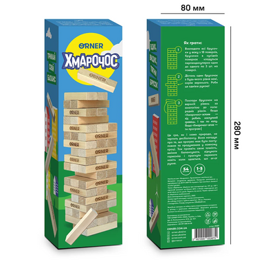 Настільна гра "Хмарочос" ЕКО (Дженга, Jenga) orner-2089 фото